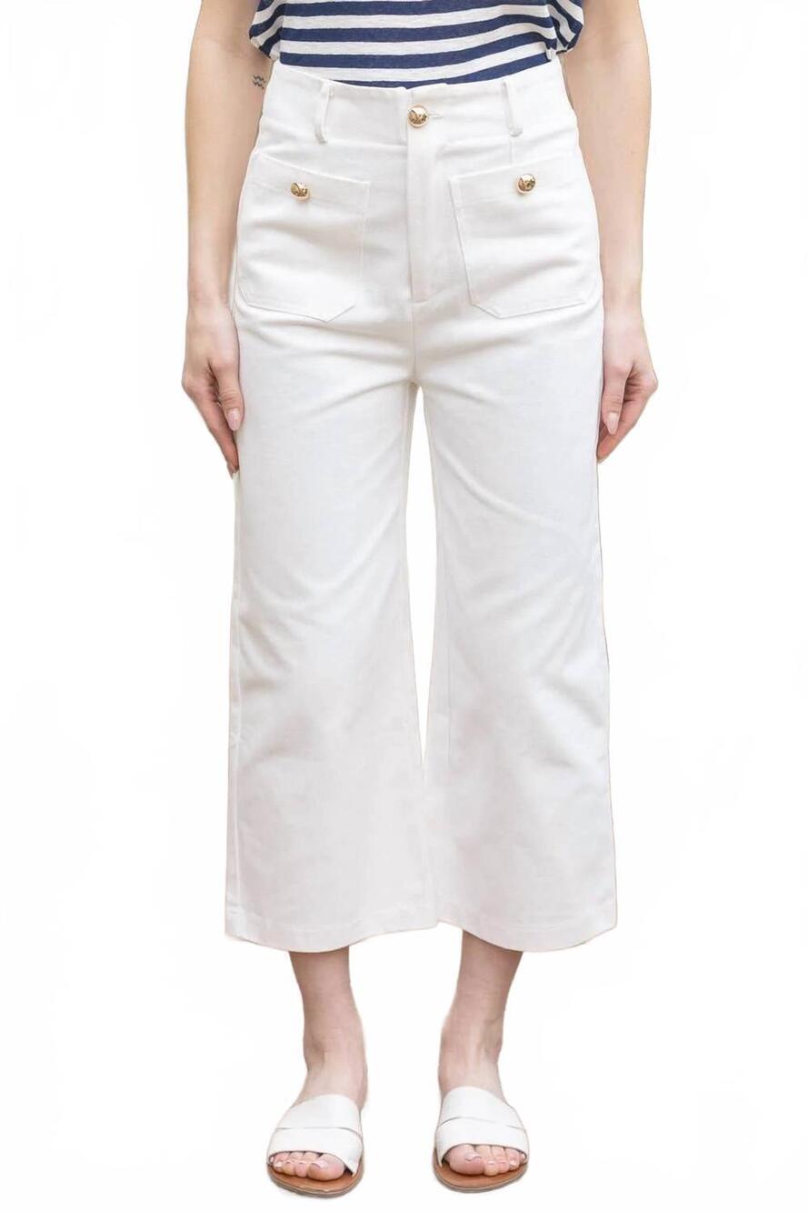 NEW VOY denim wide leg jeans in cream
